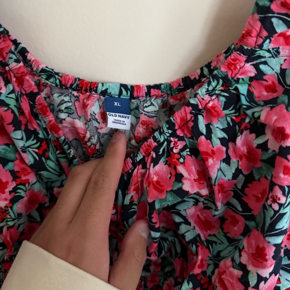 Brand New With Tags Old Navy Floral Preppy Waist Defined Dress Size XL - Picture 5 of 7